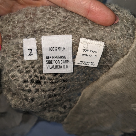 Viviana Uchitel Open Knit Wool and Silk Sweater Blouse Size 2 - Picture 4 of 10